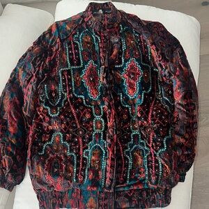 JA Resort Velvet Embellished Tapestry Jacket - XS (Fits Large)